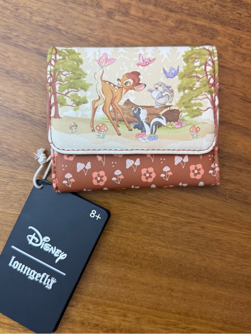 Disney Loungefly Bambi Trifold Wallet - Brown Floral NWT!!